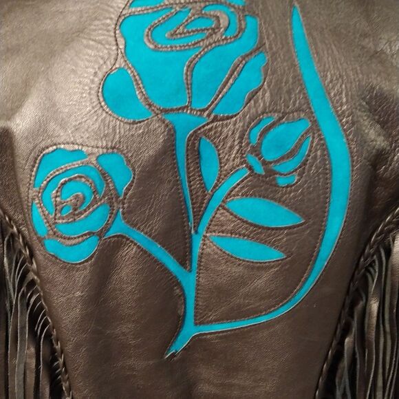 Vintage Shaf Thinsulate Leather Western Fringe Riding Jacket - Picture 12 of 13